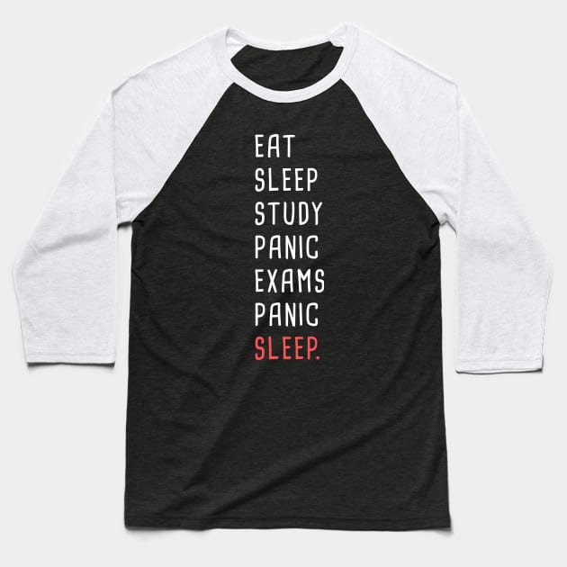 Eat - Sleep - Study | Funny Dental School Quote Baseball T-Shirt by MeatMan